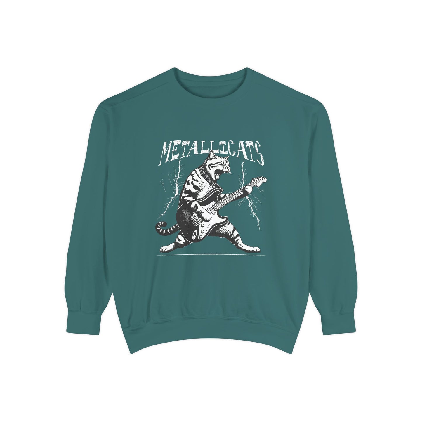 Cat Lover Metallicat Sweatshirt | Rock Cat Sweatshirt |  Music Lover Gift | Unisex Sweater