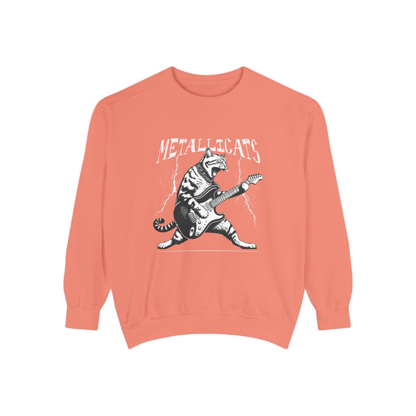 Cat Lover Metallicat Sweatshirt | Rock Cat Sweatshirt |  Music Lover Gift | Unisex Sweater