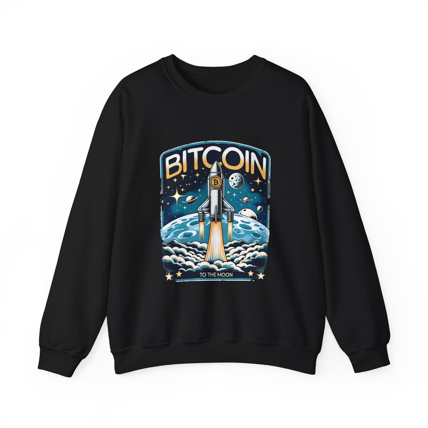 Bitcoin To The Moon Sweatshirt | Crypto Sweater | Bitcoin Gift | Technology | Rocket Launch | Unisex |