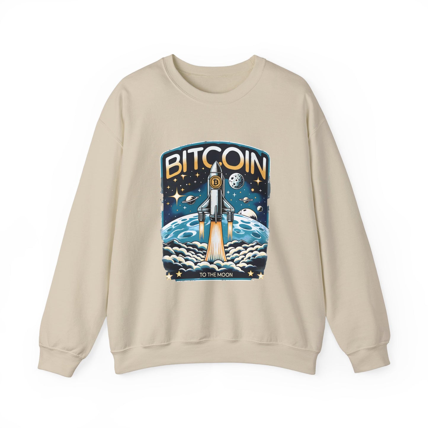 Bitcoin To The Moon Sweatshirt | Crypto Sweater | Bitcoin Gift | Technology | Rocket Launch | Unisex |