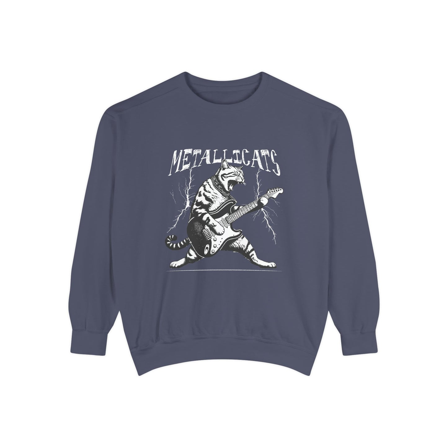 Cat Lover Metallicat Sweatshirt | Rock Cat Sweatshirt |  Music Lover Gift | Unisex Sweater