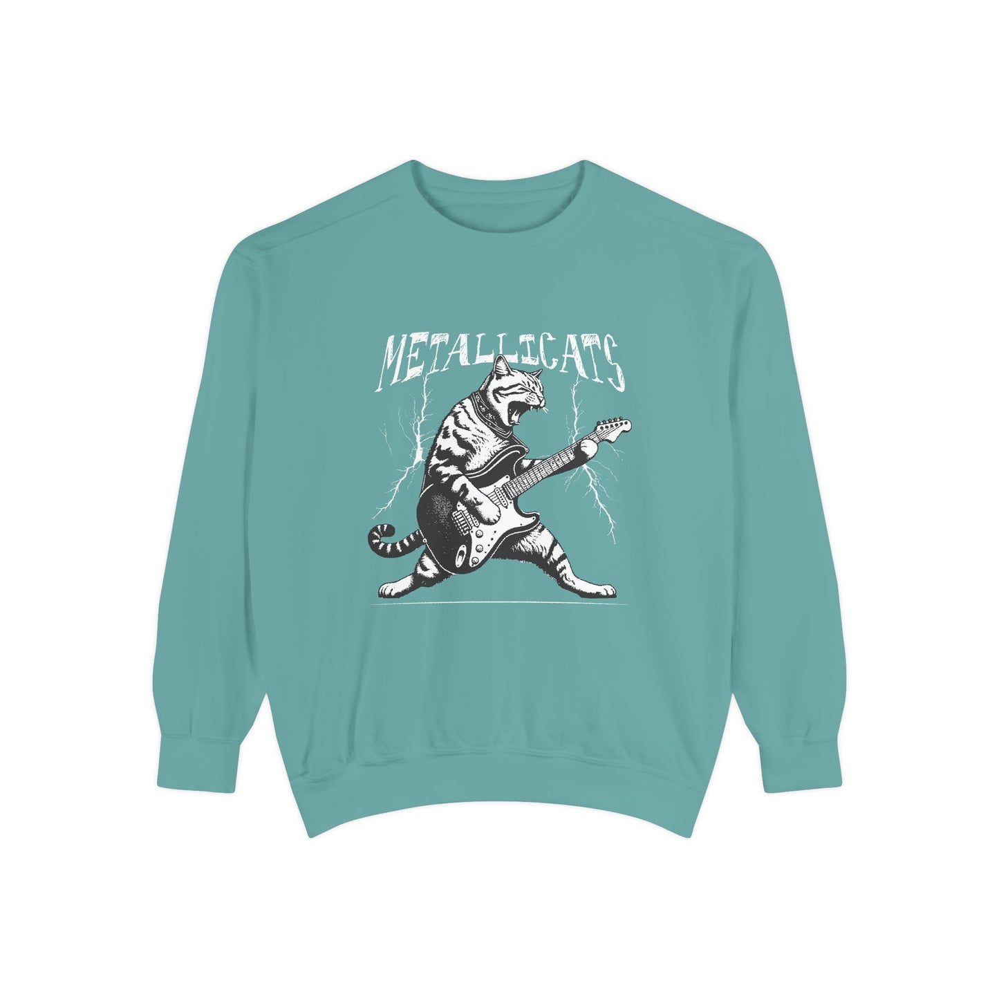 Cat Lover Metallicat Sweatshirt | Rock Cat Sweatshirt |  Music Lover Gift | Unisex Sweater