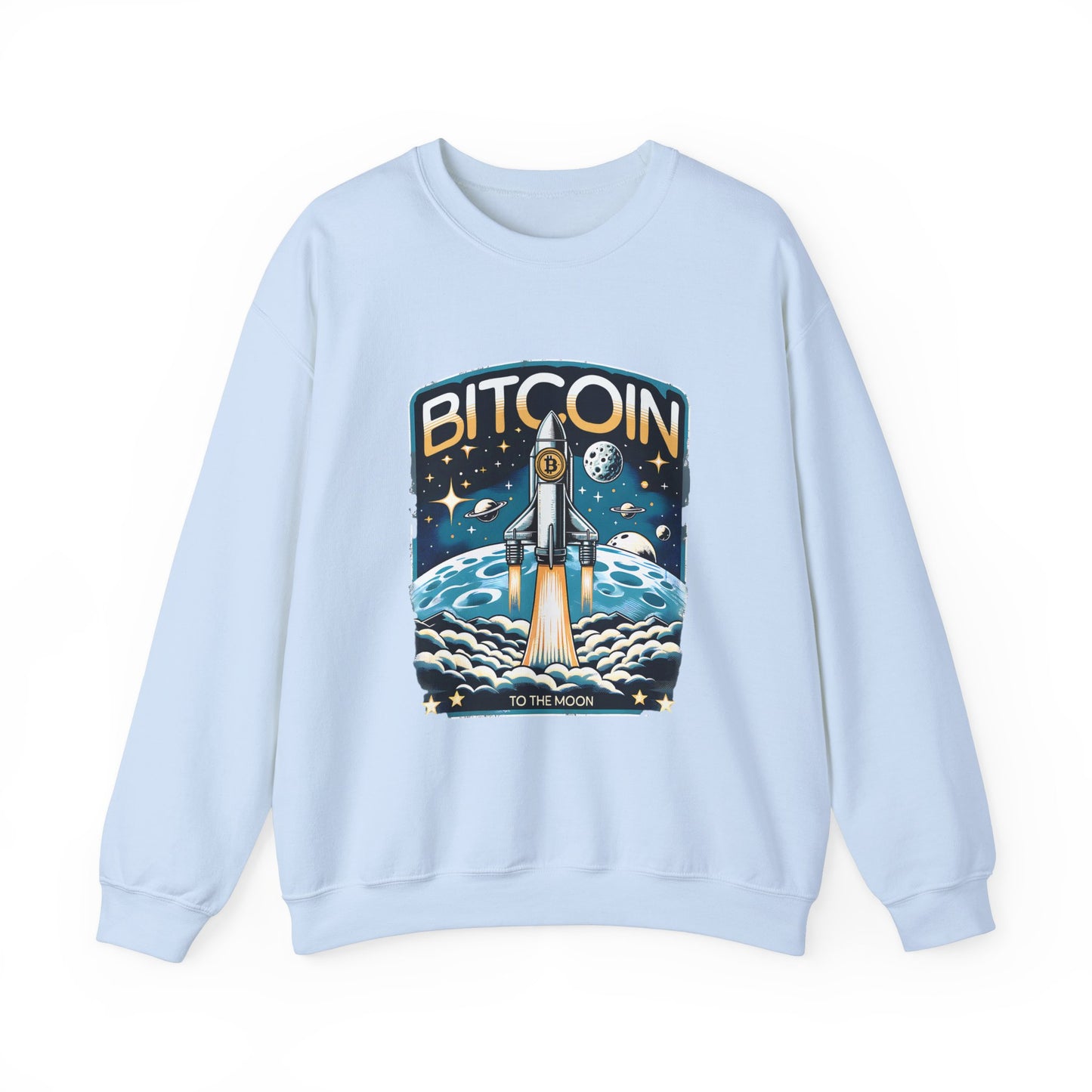 Bitcoin To The Moon Sweatshirt | Crypto Sweater | Bitcoin Gift | Technology | Rocket Launch | Unisex |