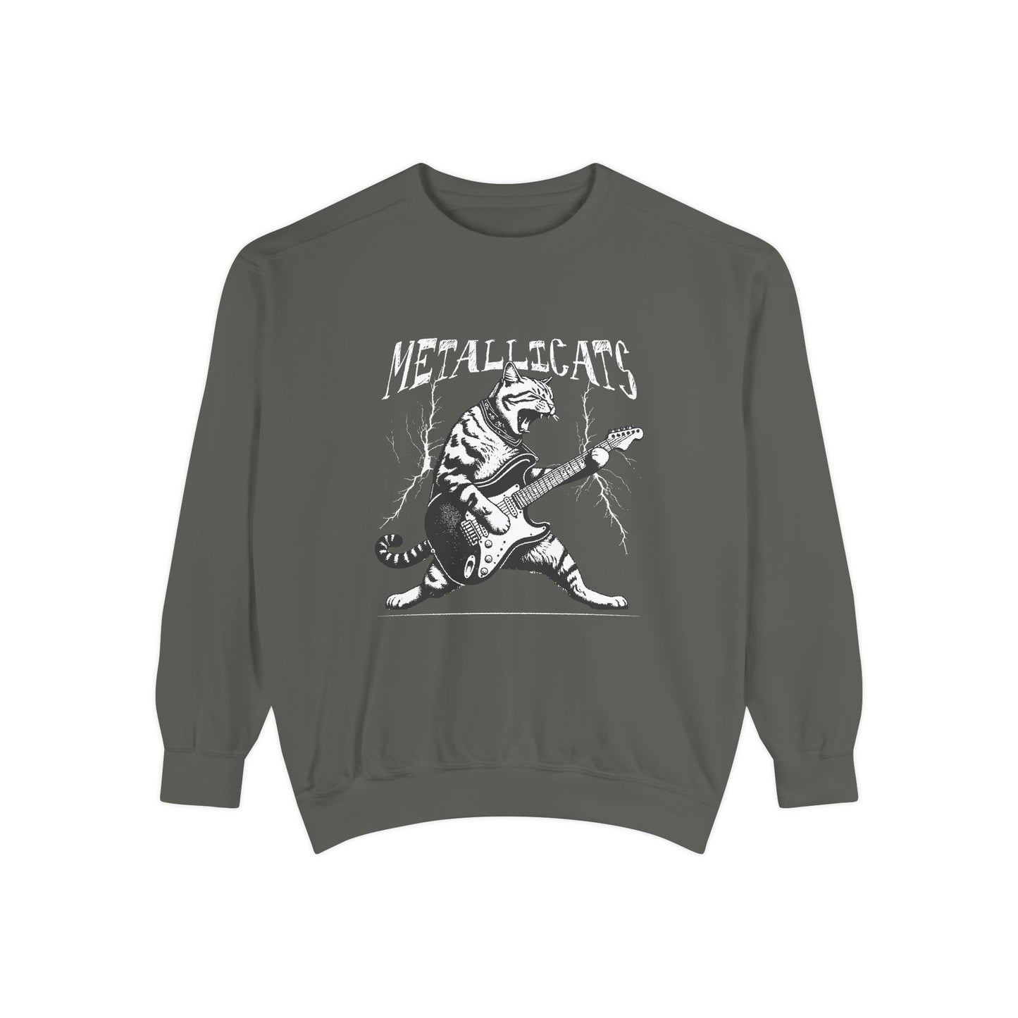 Cat Lover Metallicat Sweatshirt | Rock Cat Sweatshirt |  Music Lover Gift | Unisex Sweater