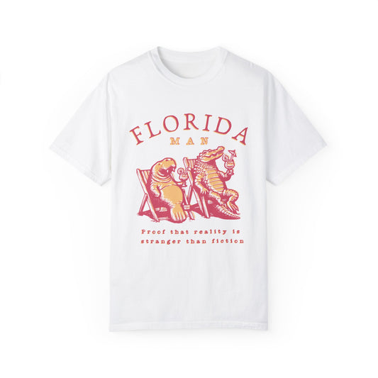 Florida Man T-Shirt | Funny Alligator & Walrus Design | Beach Vibes Tee | Unisex | Gift for Floridians