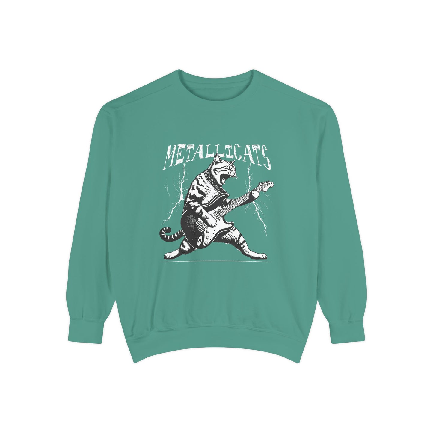 Cat Lover Metallicat Sweatshirt | Rock Cat Sweatshirt |  Music Lover Gift | Unisex Sweater